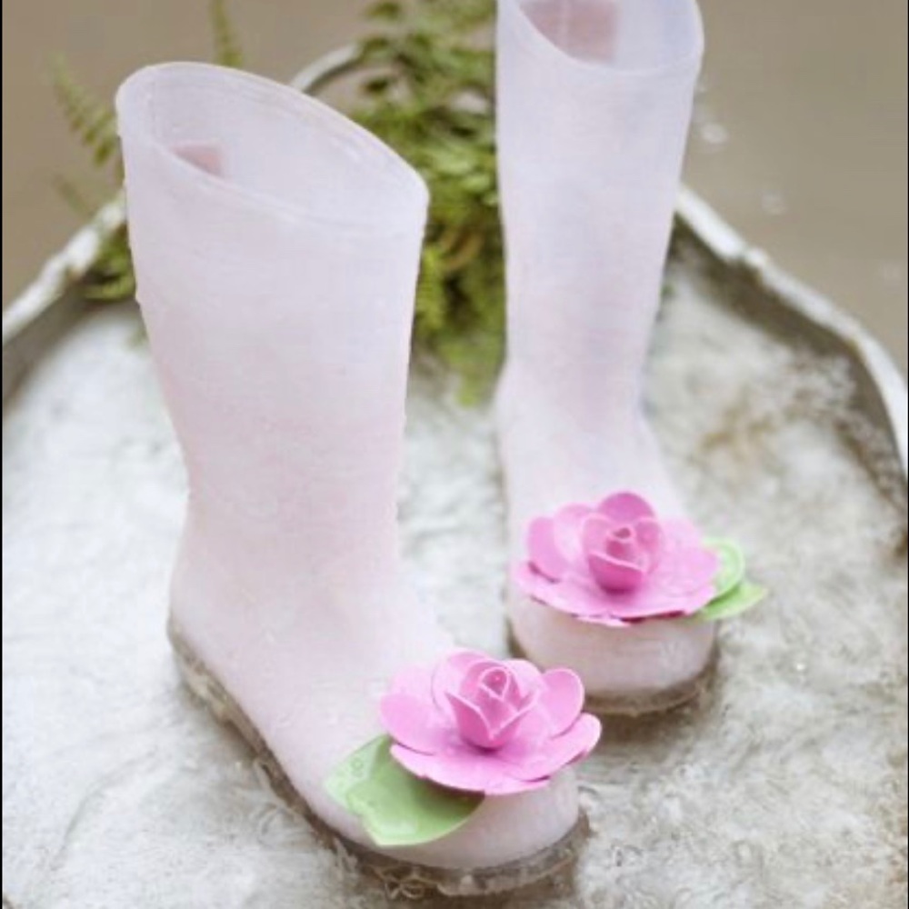 Joyfolie Felicity Pink Lace rain boots w umbrella